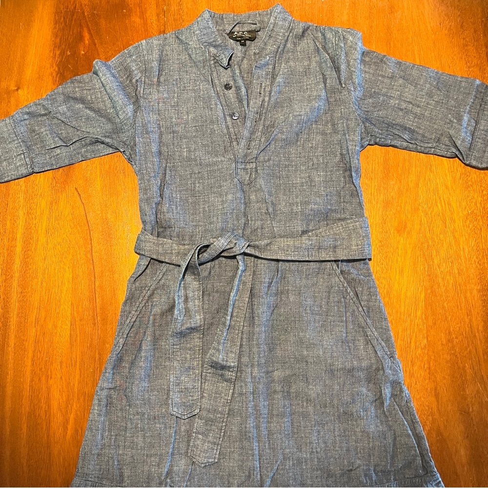 A.P.C. Belted Denim Shirt Dress Size 34